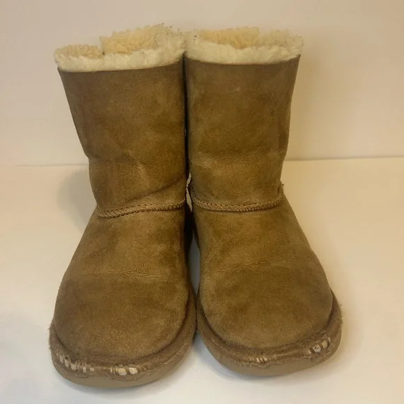 UGG Tan Boots with Ribbon Accents size 13c - Picture 3 of 4